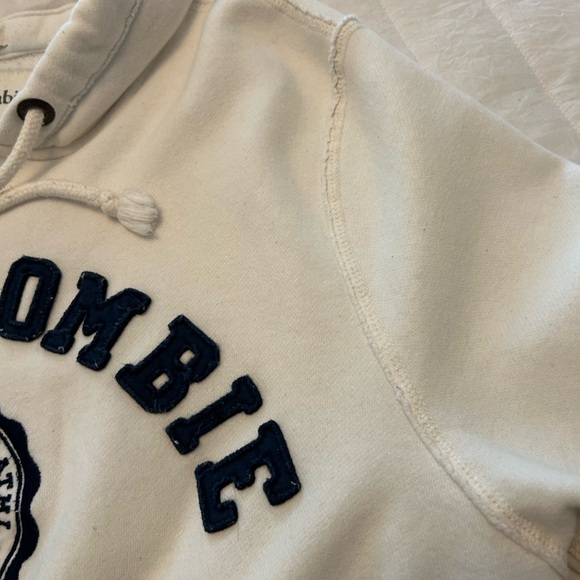 Abercrombie and Fitch Co. Muscle Hoodie White Distressed Size L - Picture 10 of 16